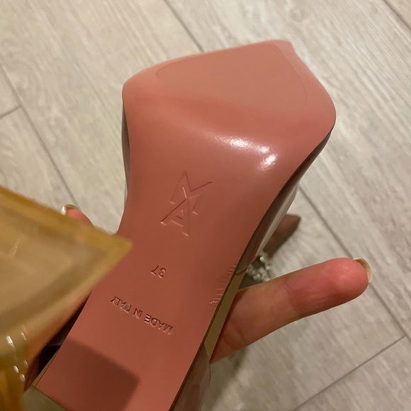 ❌SOLD❌amina Muaddi Rosie Nude Slingback PVC NIB - Picture 10 of 17